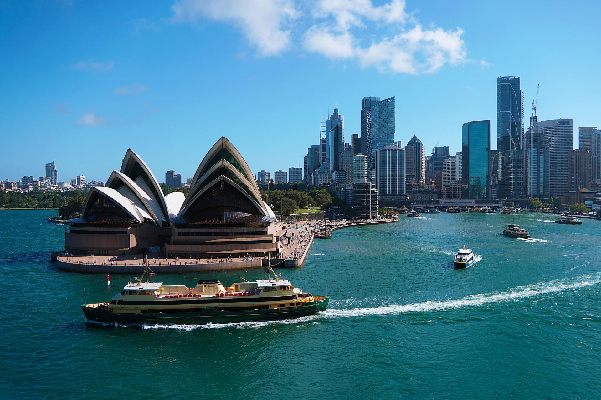 Sydney's harbour cityscape with the Opera House and the city skyline