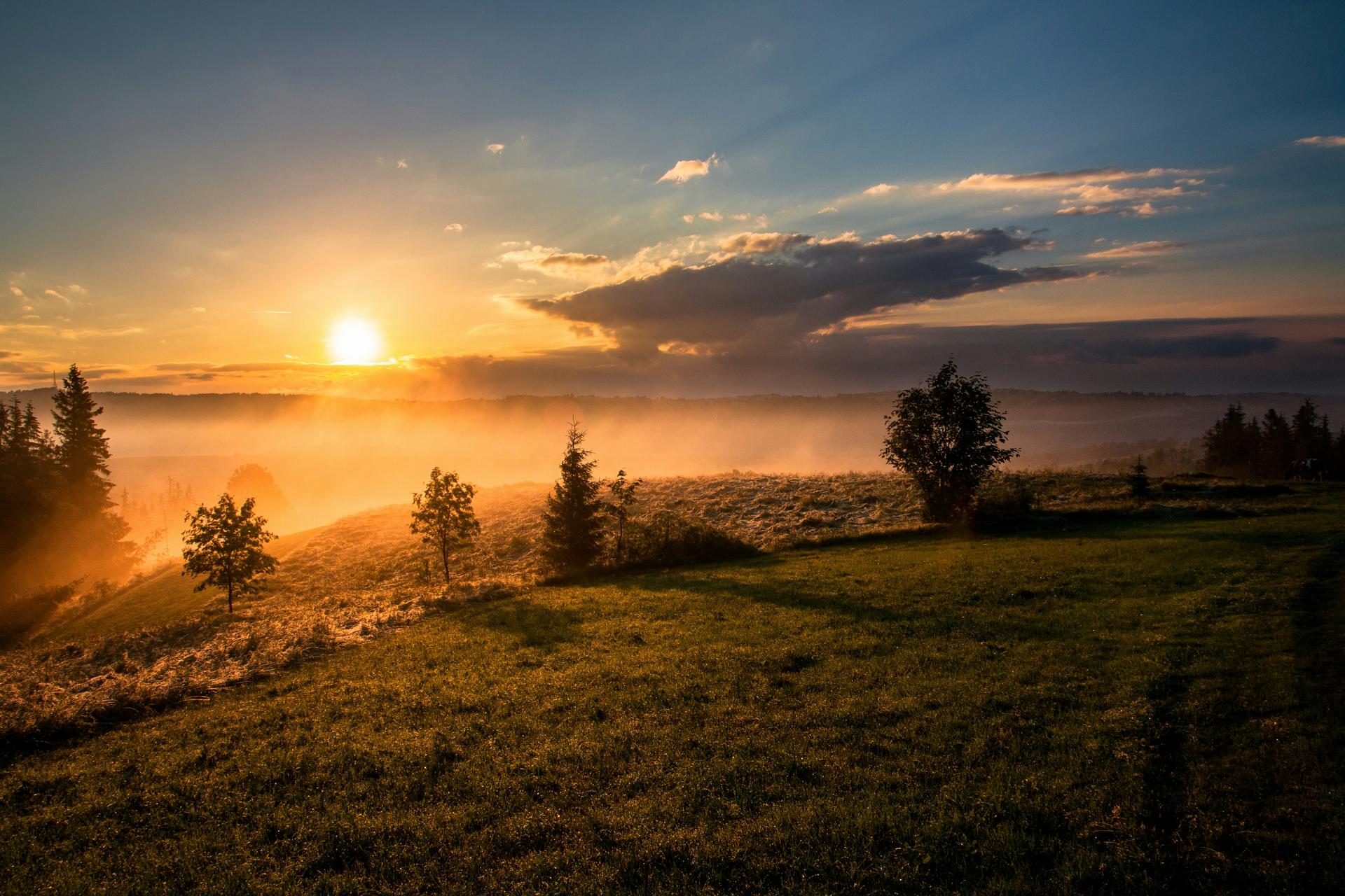 Sunrise over an African landscape