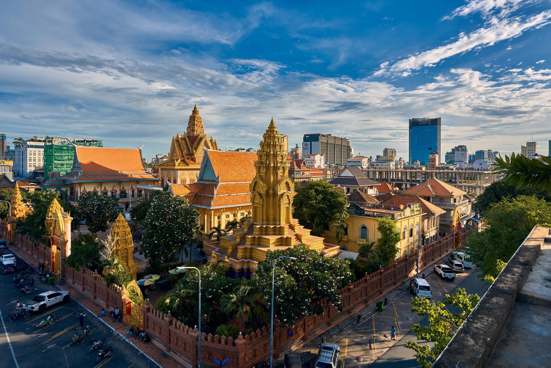 Aerial view of the Phnom Penh, Cambodia skyline; African nationals living in the country face a May 31 deadline to leave or face arrest and an $8,000 fine.