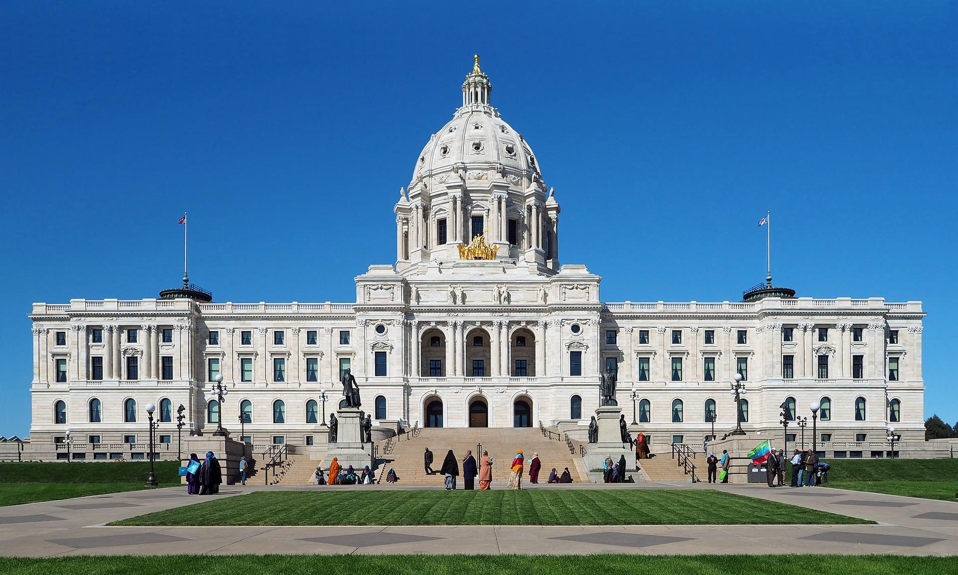 Front of the Minnesota State Capitol building in Saint Paul, where District 38A representative Huldah Momanyi-Hiltsley serves.
