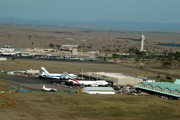 Aerial view of Jomo Kenyatta International Airport in Nairobi, Kenya's busiest international gateway.