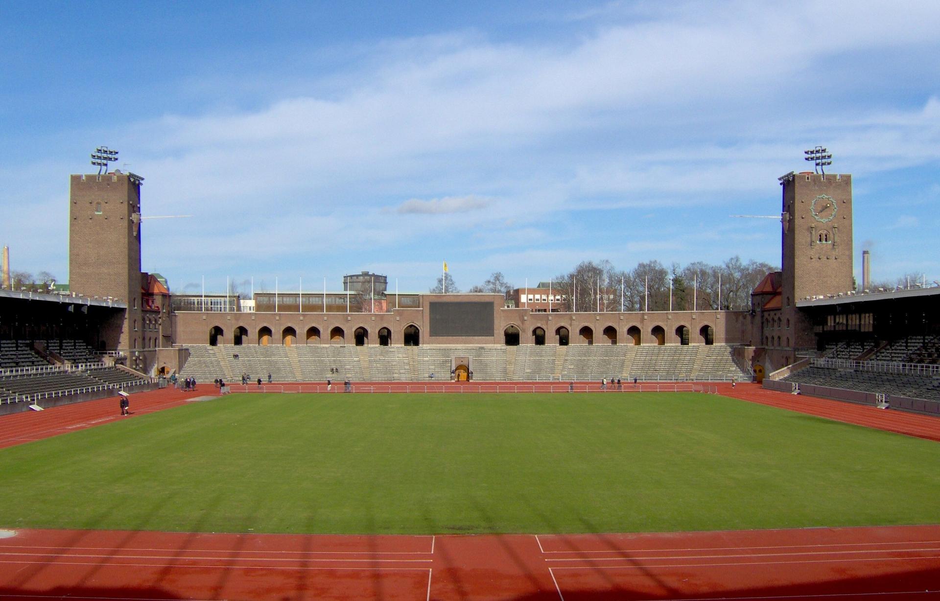 The historic Stockholm Olympic Stadium, opened in 1912, host of the annual Diamond League athletics meeting.