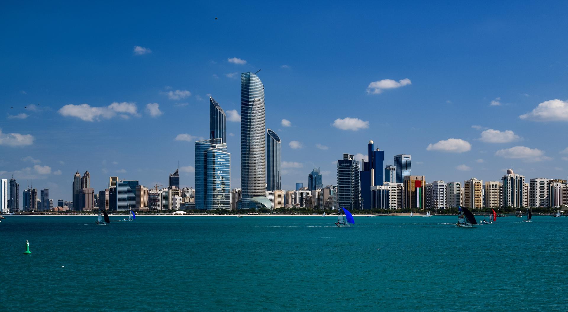 The skyline of Abu Dhabi in the United Arab Emirates, where Kenyan hospitality workers have faced a wave of job losses