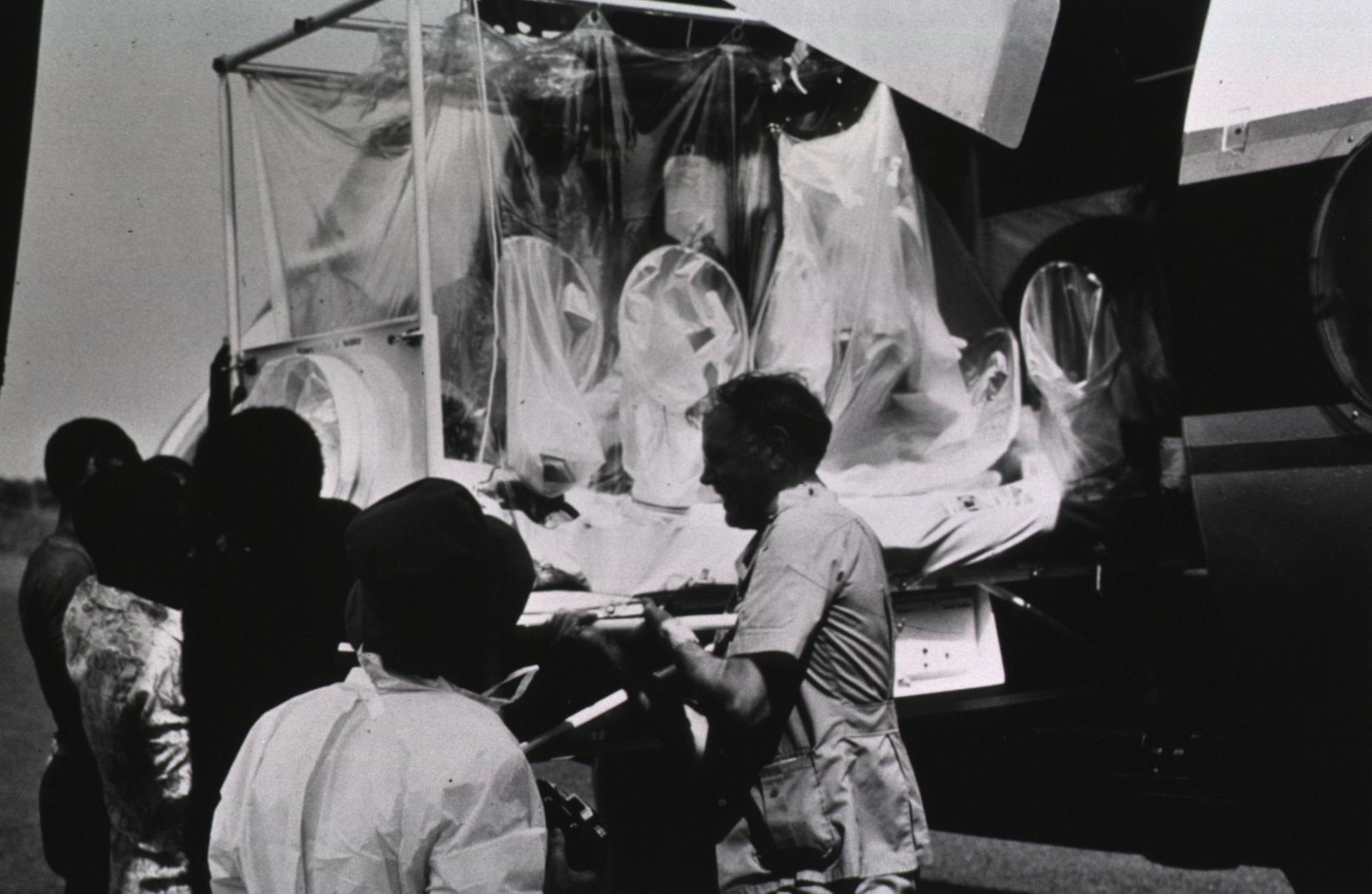 A CDC health worker in full personal protective equipment during Ebola response operations — file image.