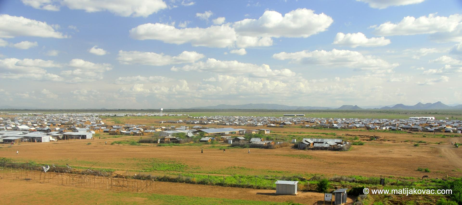 Aerial view of Kakuma Refugee Camp in Turkana County, Kenya, where Awer Mabil was born.