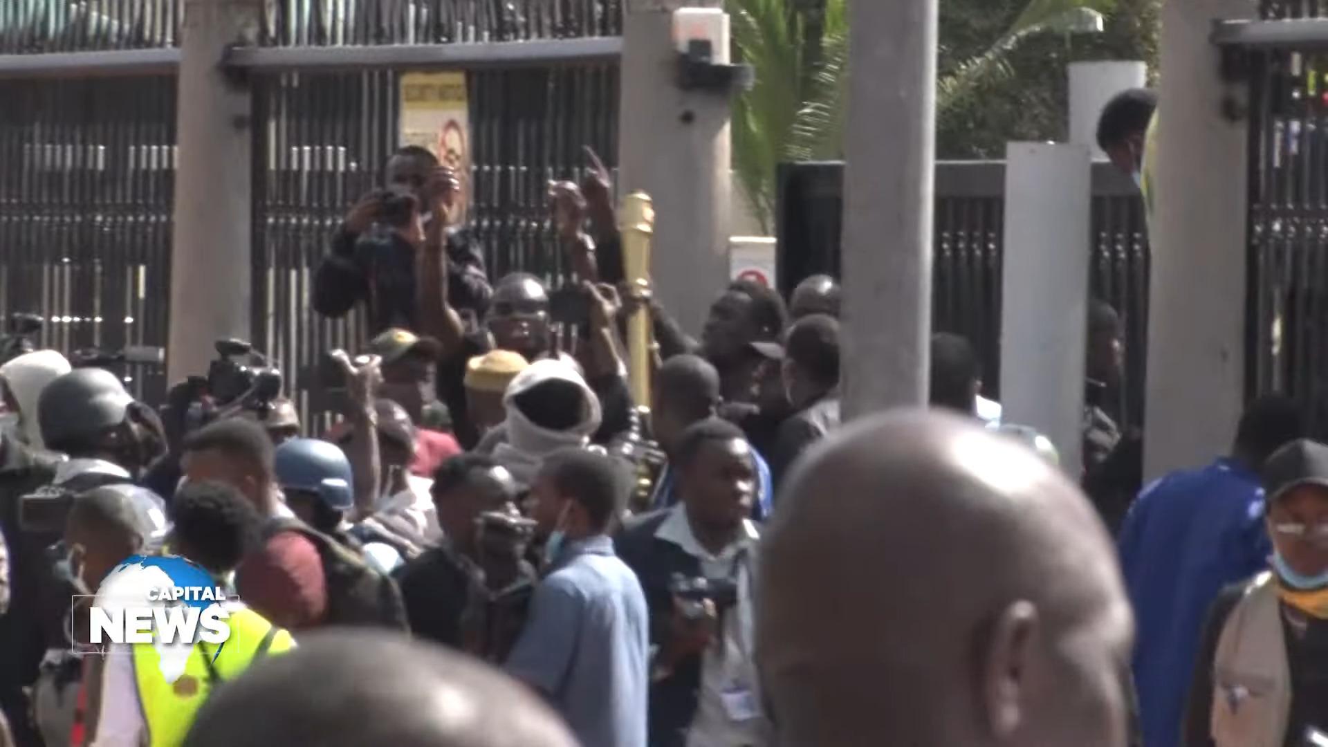 Kenyan demonstrators fill a Nairobi street during the 2024 anti-Finance Bill protests