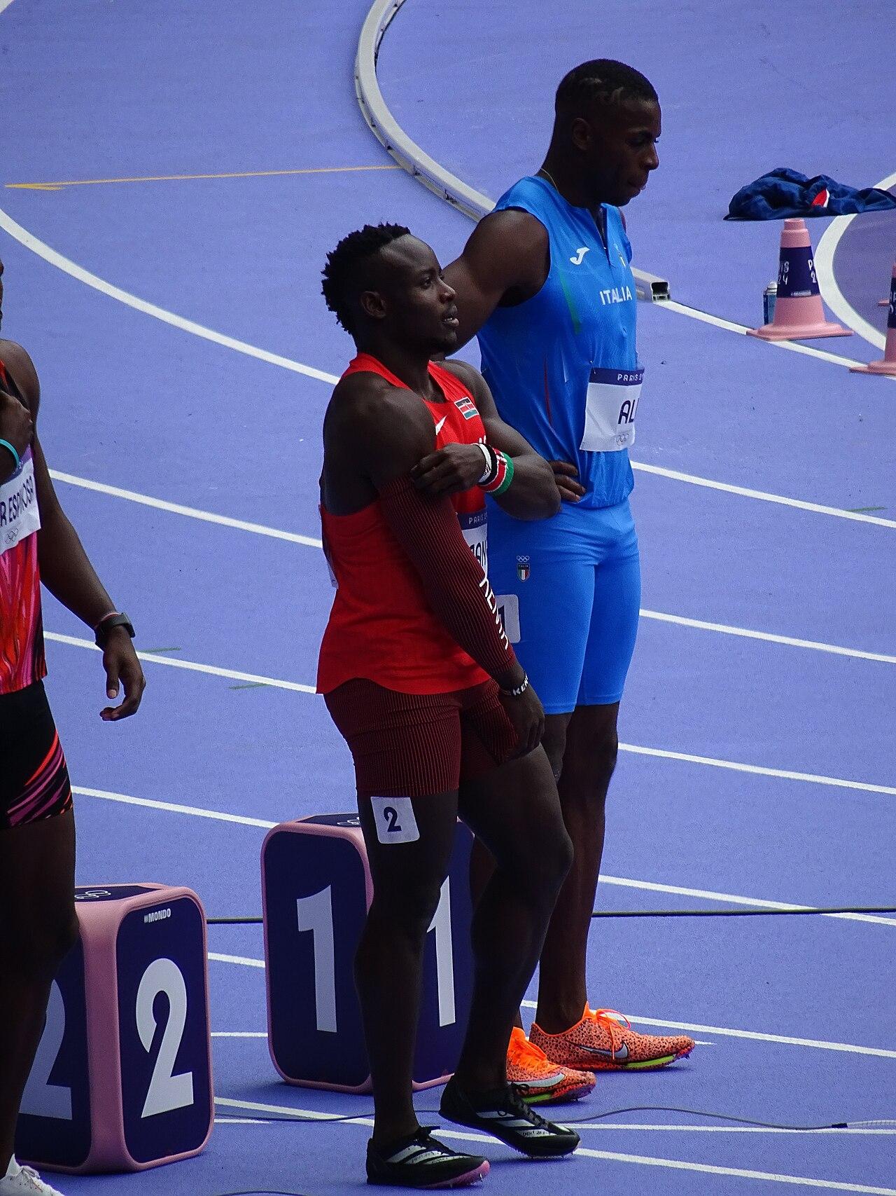 Kenyan sprinter Ferdinand Omanyala in competition, pictured at the Paris Olympic Games in 2024