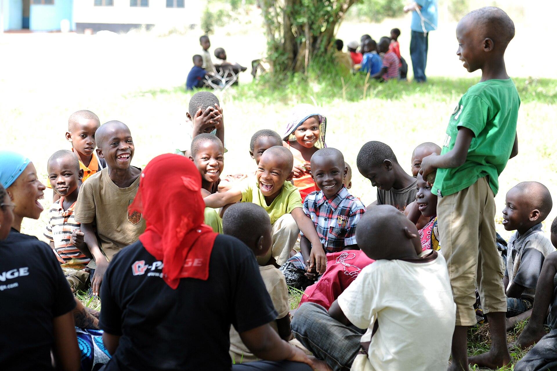 Medical staff attend to patients during a community health outreach clinic in Kenya.
