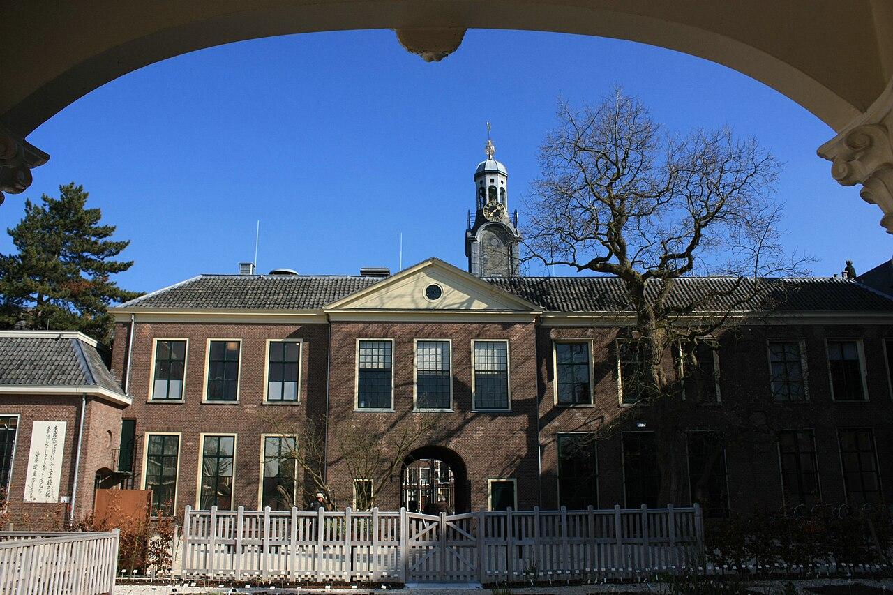 The historic Academy Building of Leiden University on the Rapenburg canal in the Netherlands