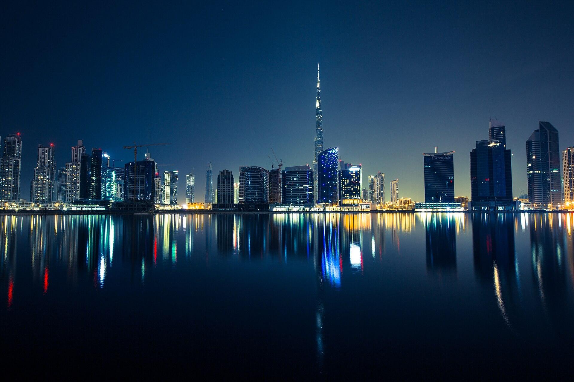 Dubai's high-rise skyline at dusk, representing the Gulf cities where about half a million Kenyans live and work.