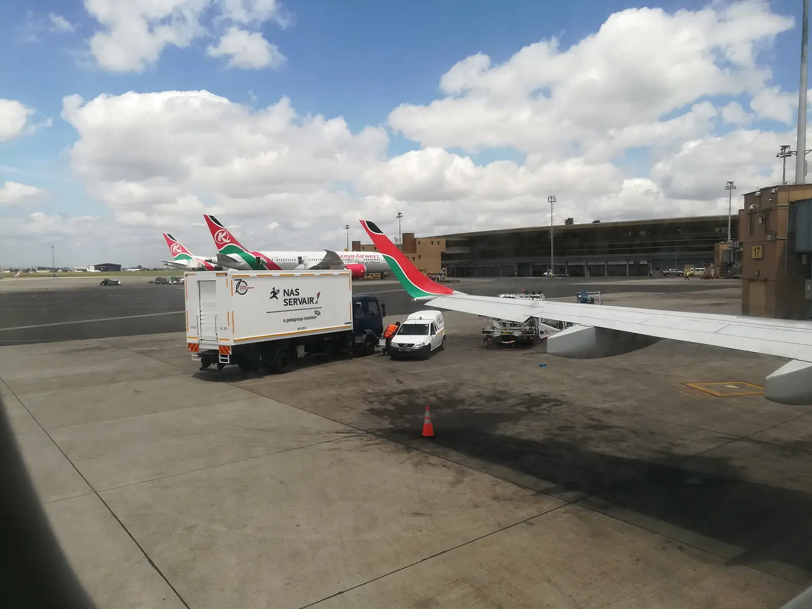 International departures terminal at Jomo Kenyatta International Airport in Nairobi, where new Ebola health-screening rules now reach travellers.